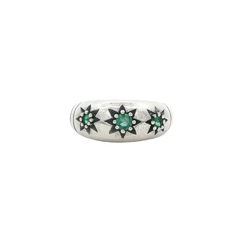 Vintage Sterling Silver Ring with Emerald