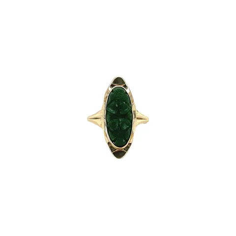 Vintage 14K Gold Ring with Jade