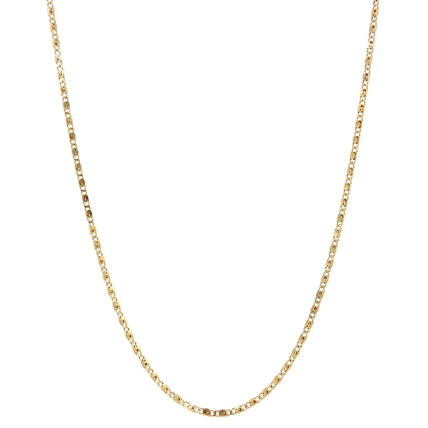 Vintage 14K Gold Long Necklace Scroll 41 cm