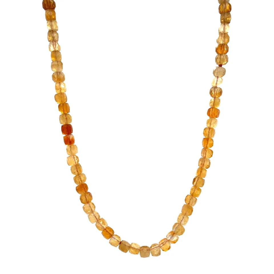 Vintage Citrine Necklace with 14K Gold Clasp