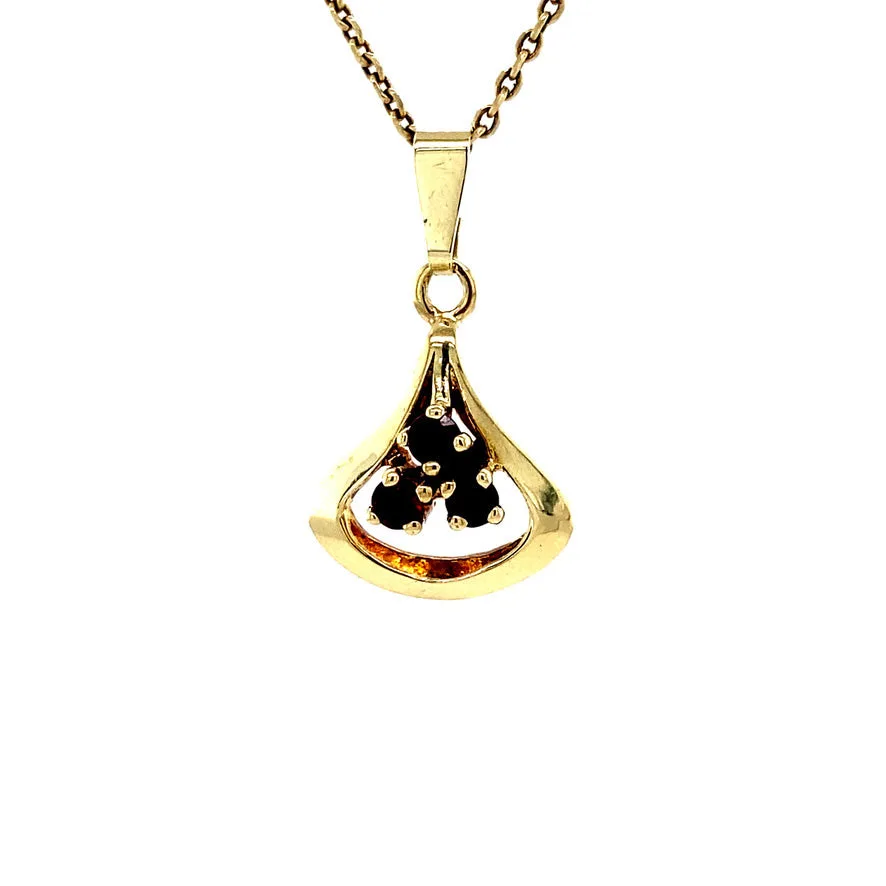 Vintage 14K Gold Pendant with Garnet