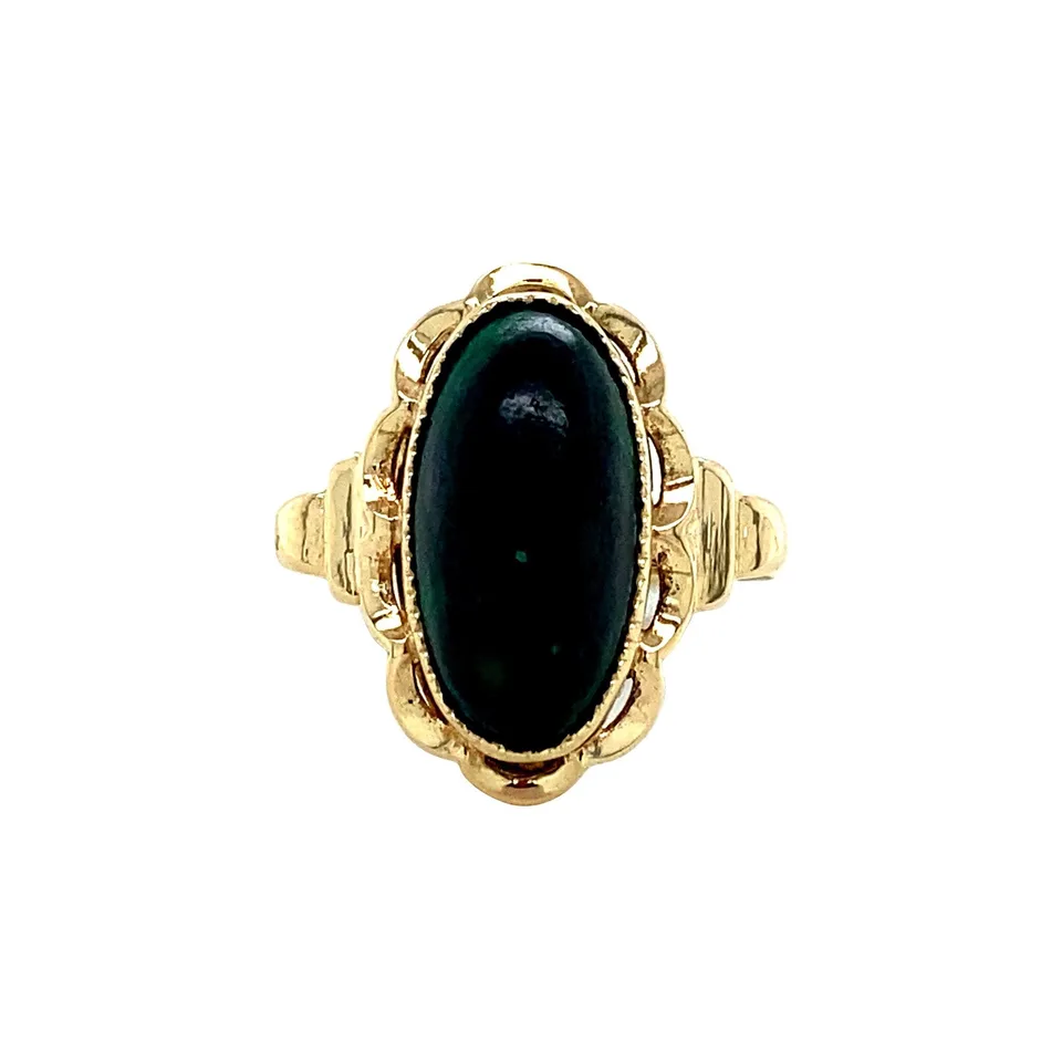 Vintage 14K Gold Ring with Malachite