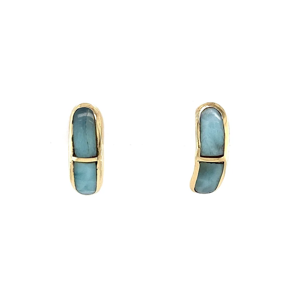 Vintage 14K Gold Stud Earrings with Epoxy