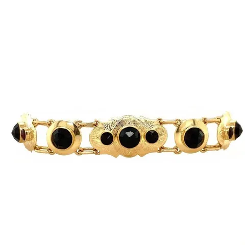 Vintage 14K Gold Bracelet with Garnet