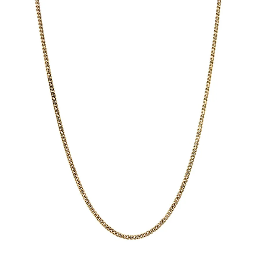 Vintage 14K Gold Curb Long Necklace