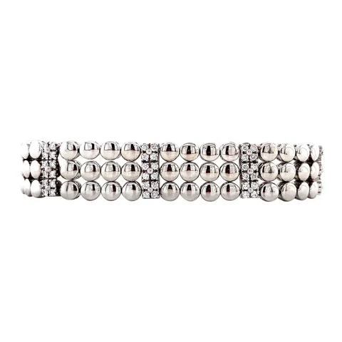 Vintage 18K White Gold Fancy Bracelet with Diamond