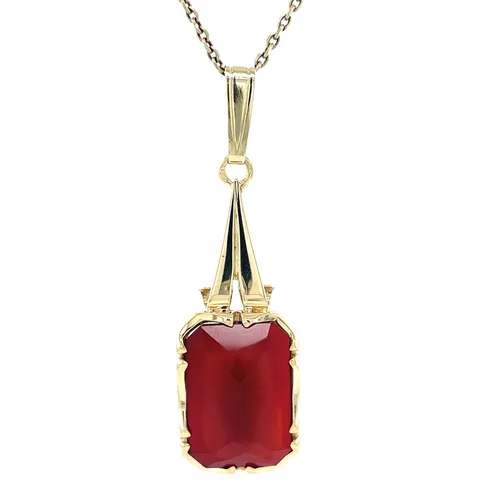 Vintage 14K Gold Pendant with Carnelian