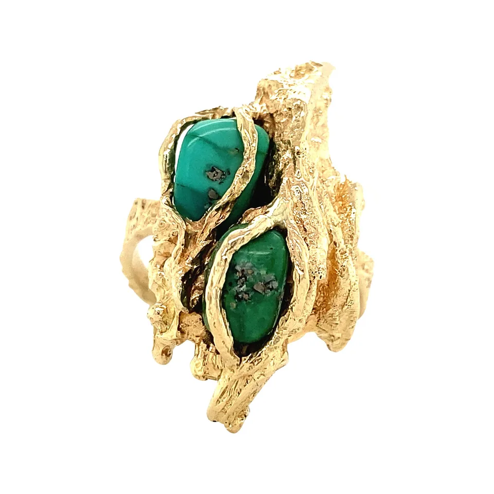 Vintage 14K Gold Ring with Turquoise
