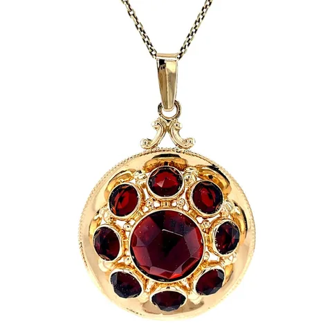 Vintage 14K Gold Pendant with Garnet
