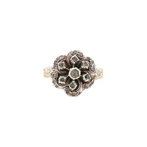 Vintage 14K Gold Ring with Rose Cut Diamond