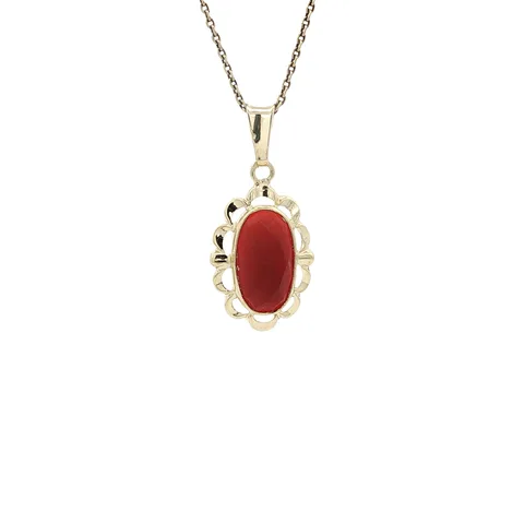 Vintage 14K Gold Pendant with Carnelian
