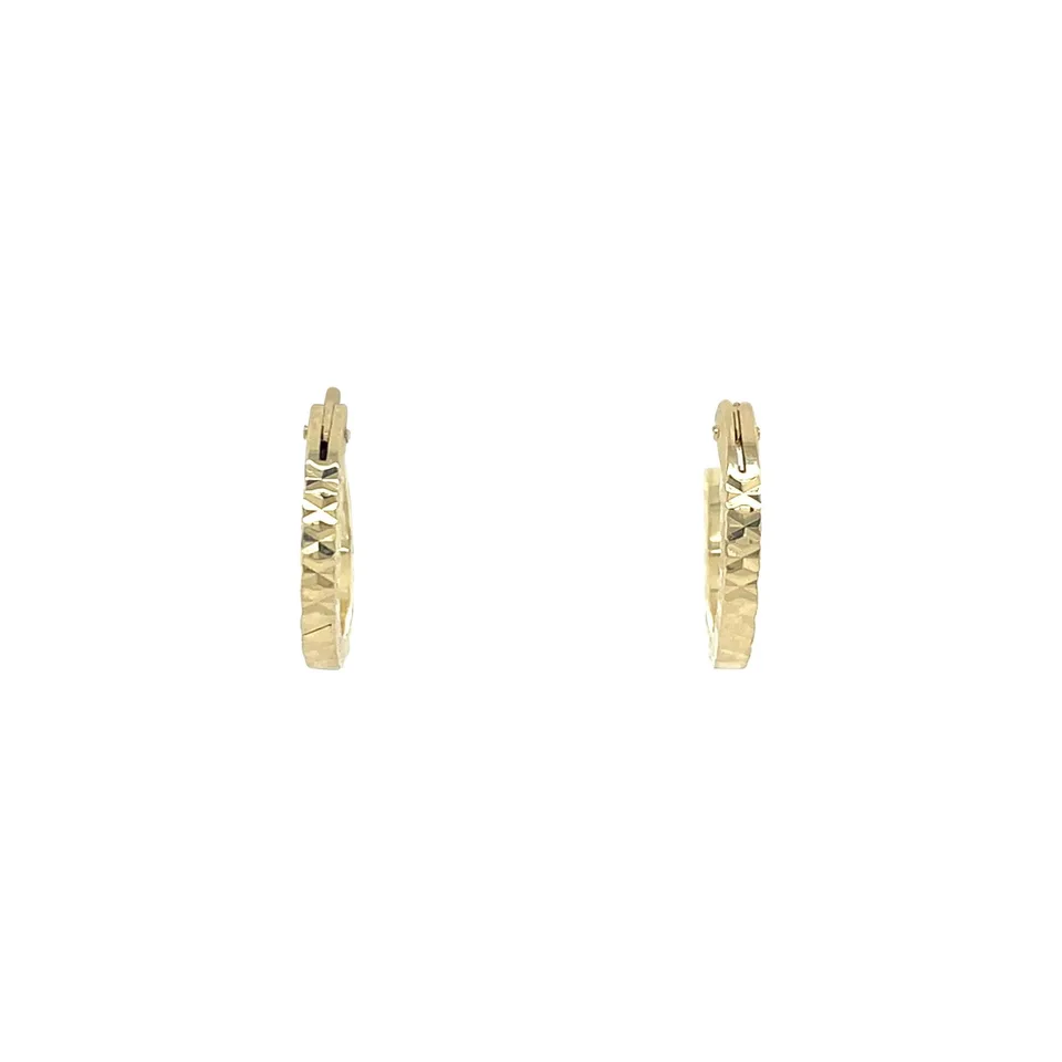 Vintage 14K Gold Fancy Hoop Earrings