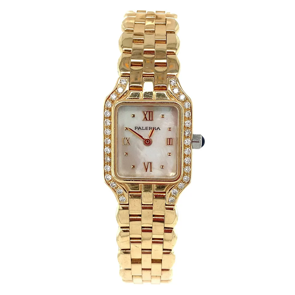 Vintage 14K Gold Palerma Watch with Diamond