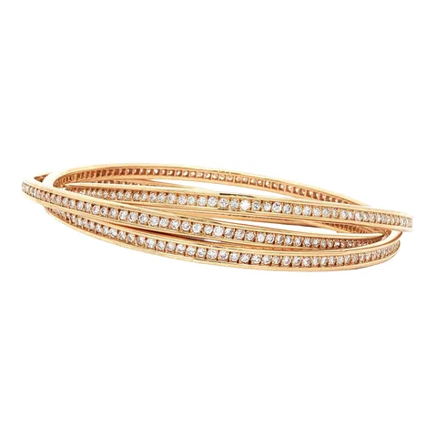 Vintage Cartier Trinity 18K Gold Bracelet with Diamond