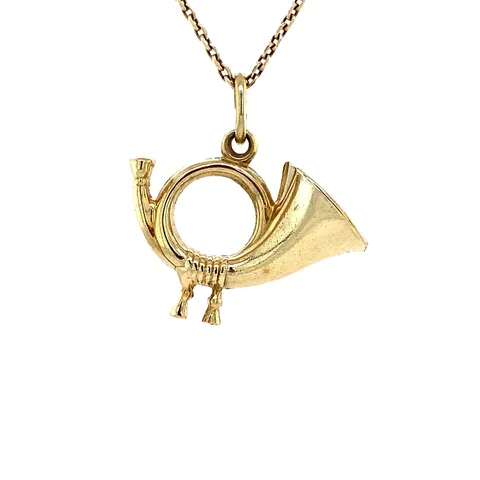 Vintage 14K Gold Horn Pendant