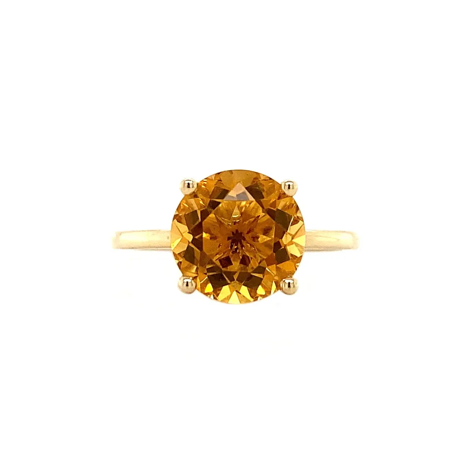 Vintage 14K Gold Solitairring with Citrine Ring