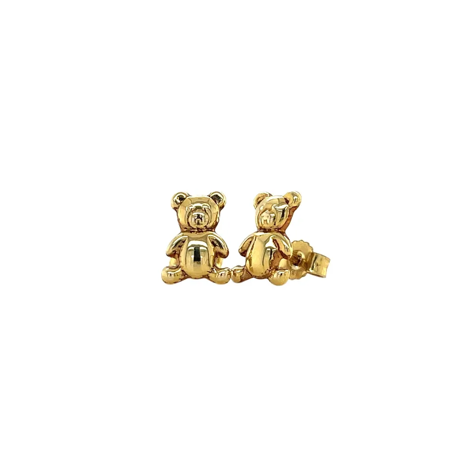 Vintage 14K Gold Bear Stud Earrings