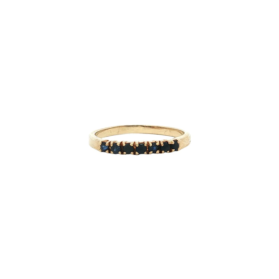 Vintage 14K Gold Half Eternity Ring with Sapphire