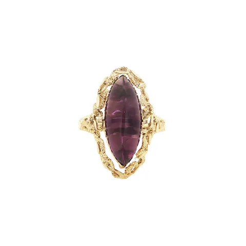 Vintage 14K Gold Ring with Pearl and Amethyst