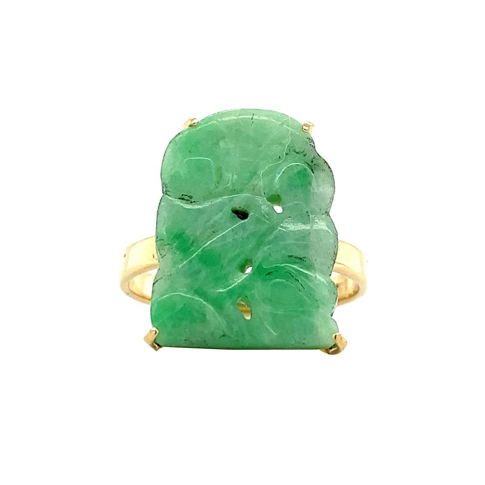 Vintage 14K Gold Ring with Jade