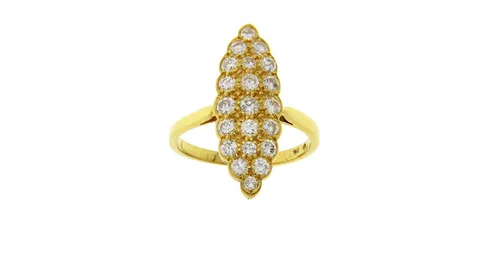 Vintage 22K Gold Marquise Ring with Diamond