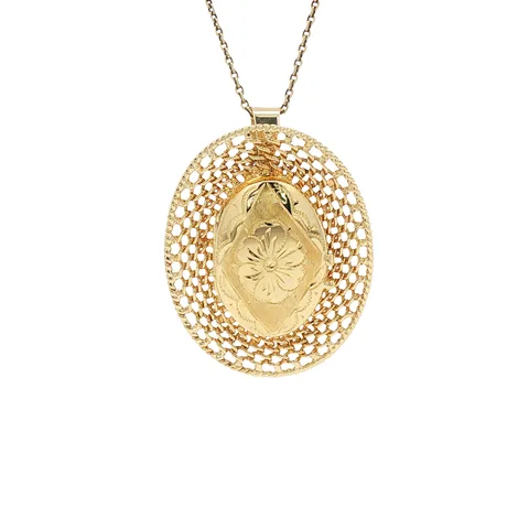 Vintage 14K Gold Locket Pendant with Engraving