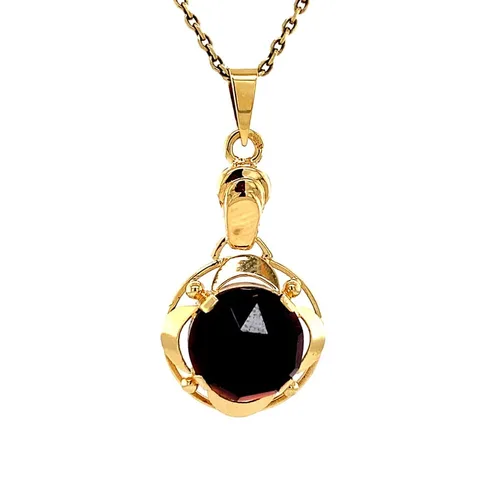 Vintage 14K Gold Pendant with Garnet