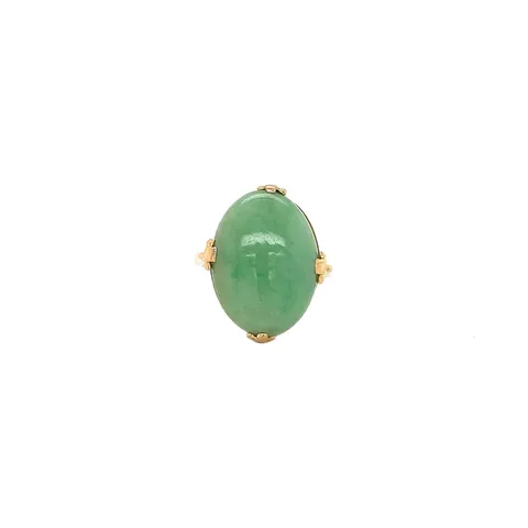 Vintage 20K Gold Ring with Jade