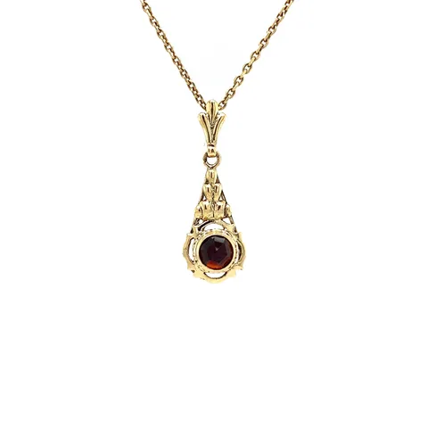 Vintage 14K Gold Pendant with Garnet
