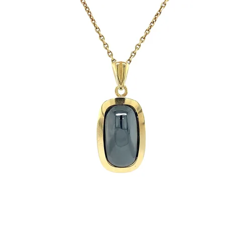 Vintage 14K Gold Pendant with Hematite