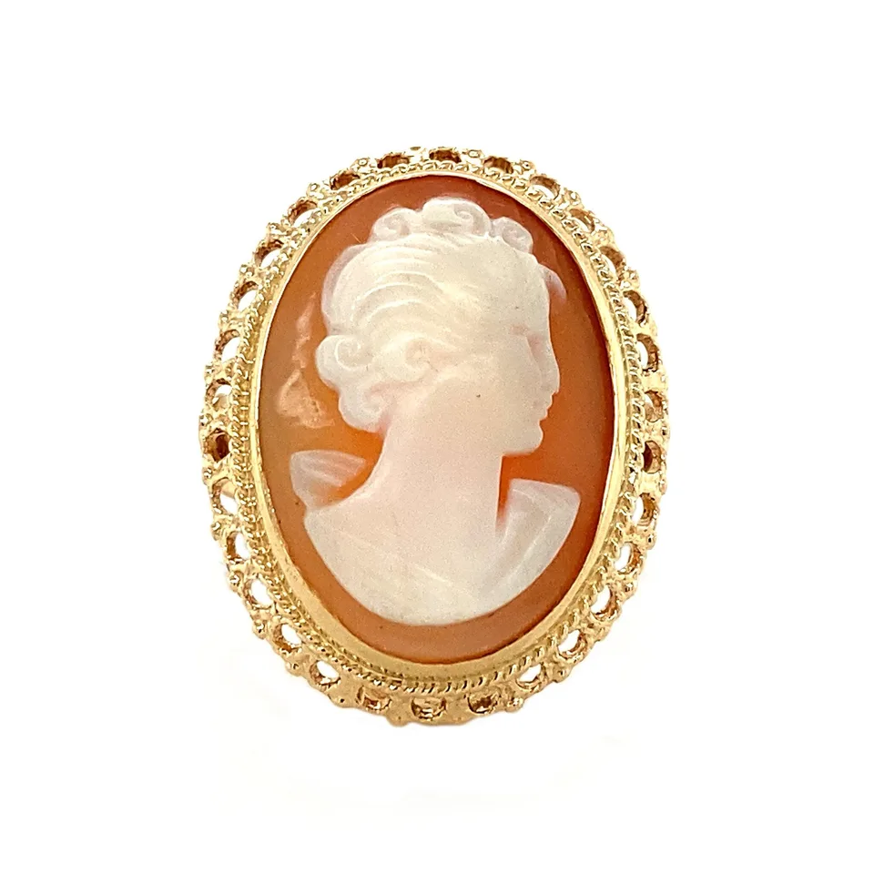 Vintage 14K Gold Ring with Cameo