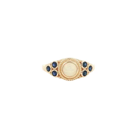 Vintage 14K Gold Ring with Opal and Sapphire