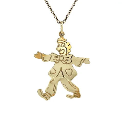 Vintage 14K Gold Clown Pendant
