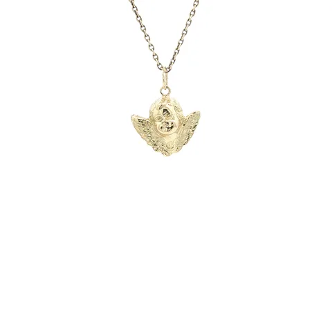 Vintage 14K Gold Angel Pendant
