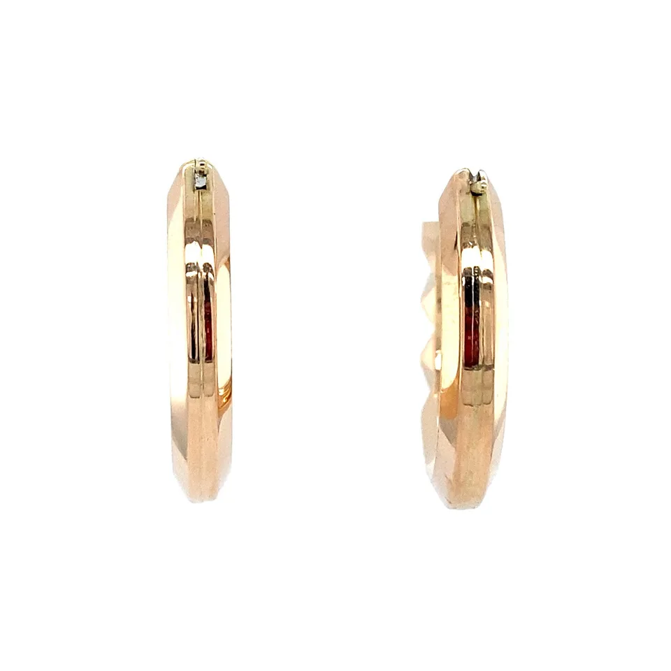 Vintage 14K Gold Fancy Hoop Earrings
