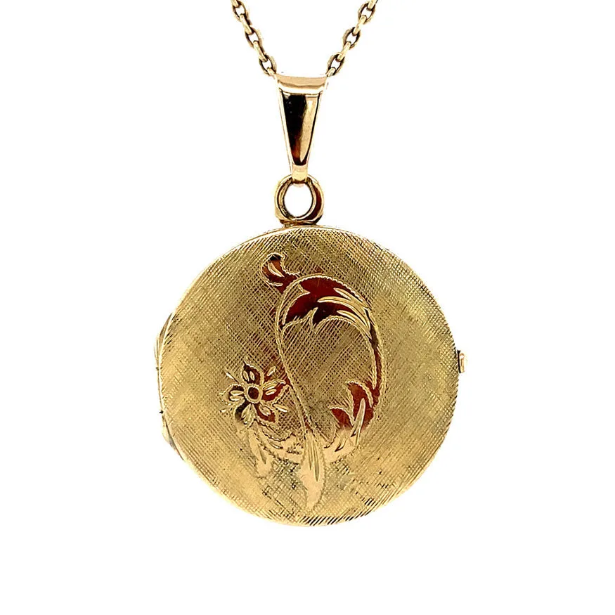 Vintage 14K Gold Locket with Engraving