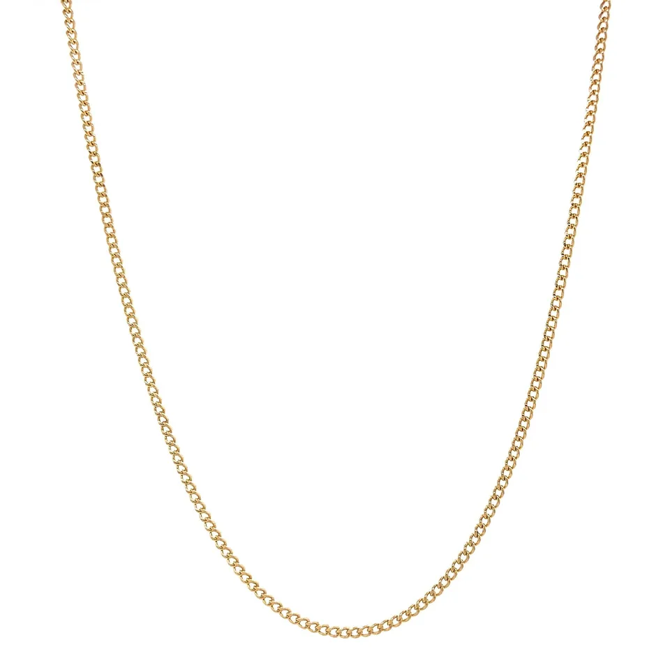 Vintage 12K Gold Long Necklace Curb 57.5 cm