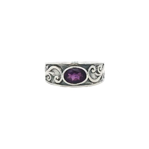 Vintage Sterling Silver Ring with Amethyst
