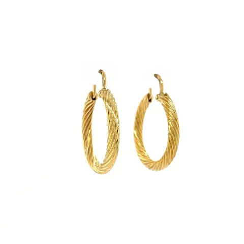 Vintage 18K Gold Twisted Hoop Earrings