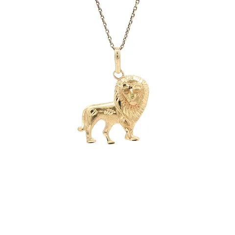 Vintage 18K Gold Lion Pendant