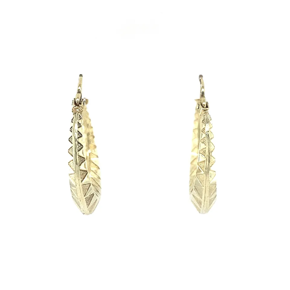 Vintage 14K Gold Fancy Hoop Earrings