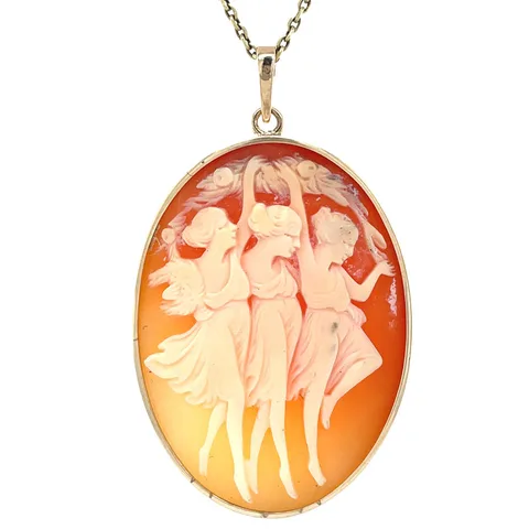 Vintage 14K Gold Pendant with Cameo