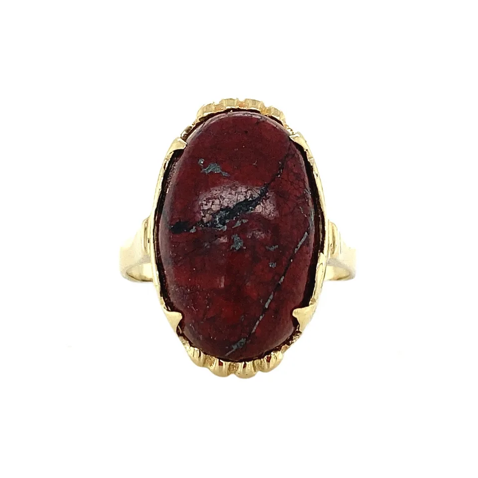 Vintage 14K Gold Ring with Jaspis