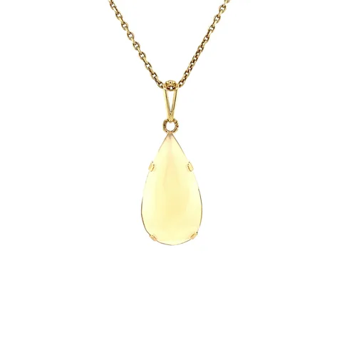Vintage 14K Gold Pendant with Chalcedony