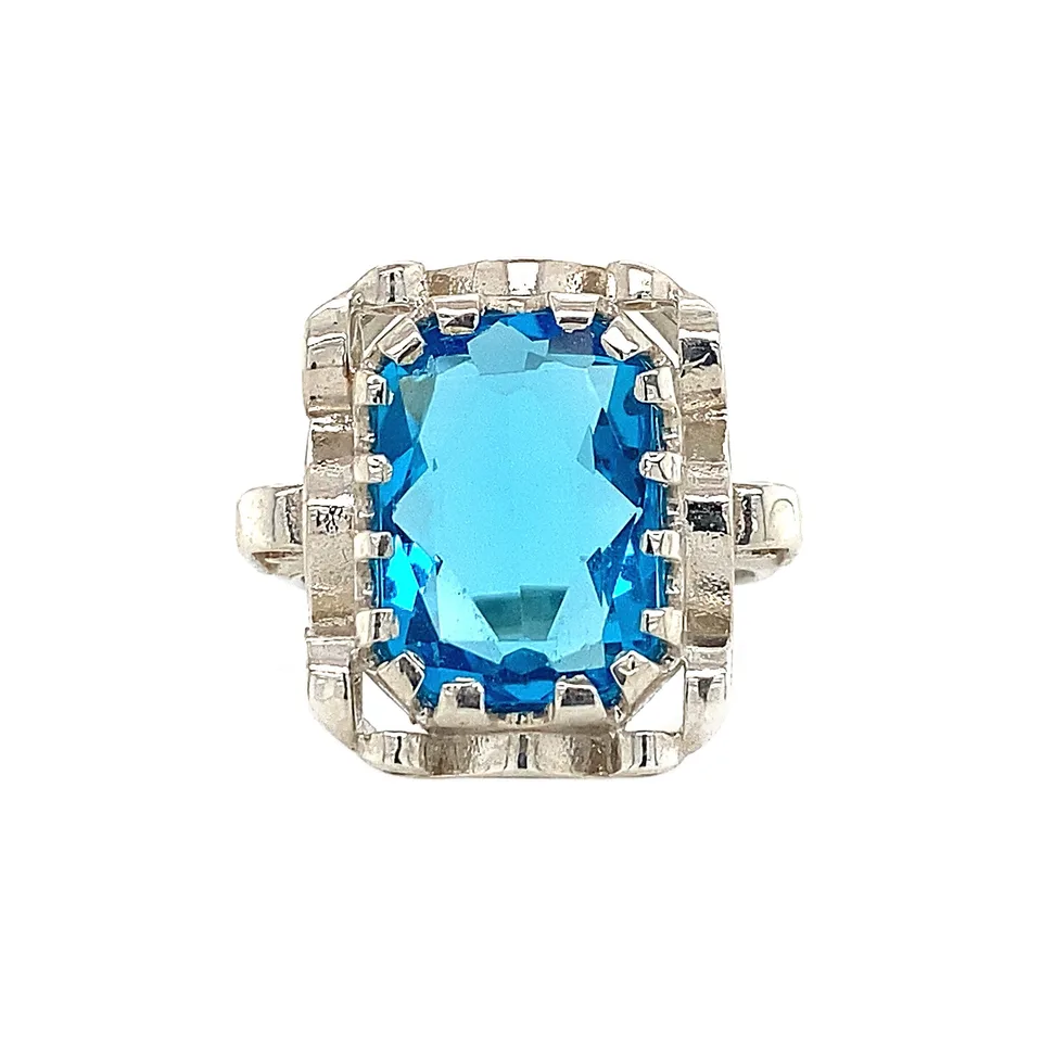 Vintage Queen's Sterling Silver Ring, Poolside Party