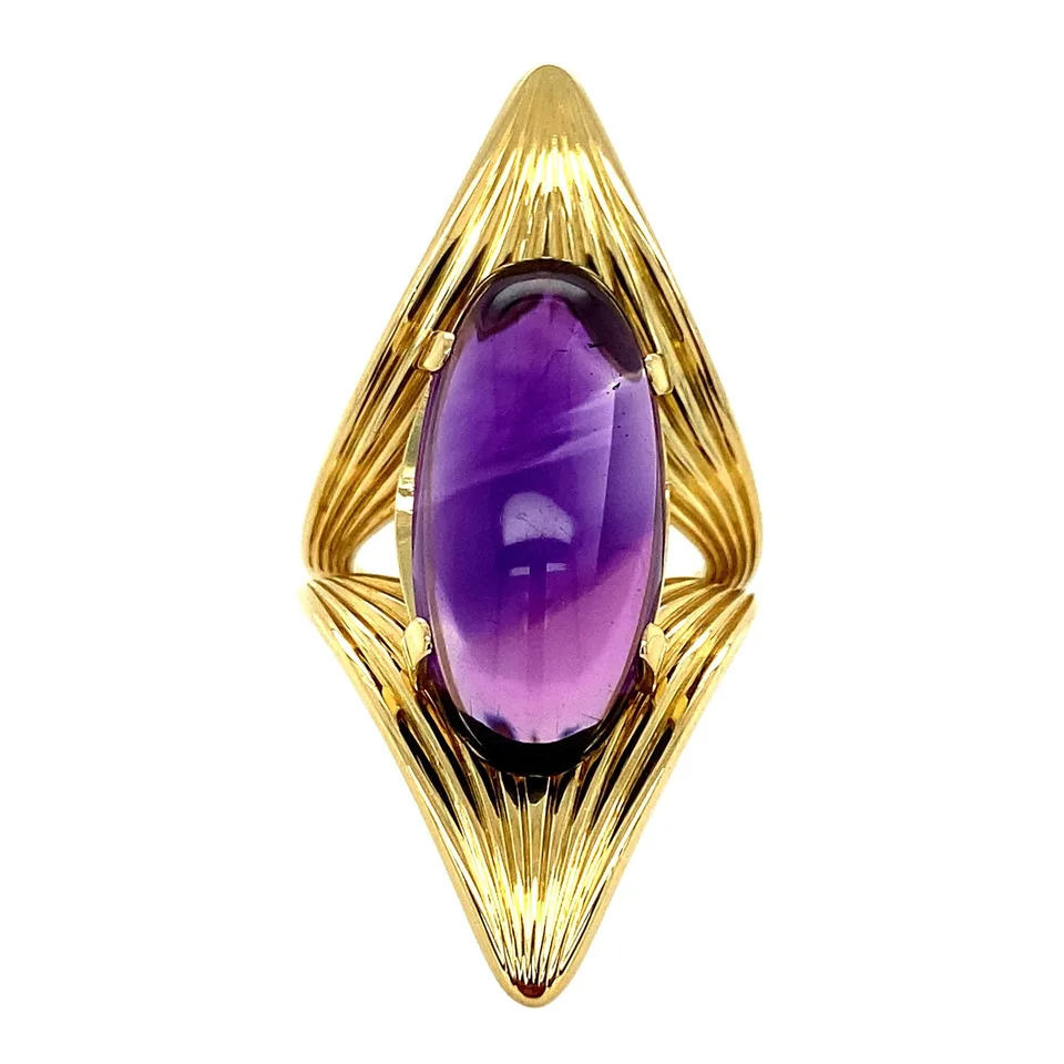 Vintage 18K Gold Ring with Amethyst