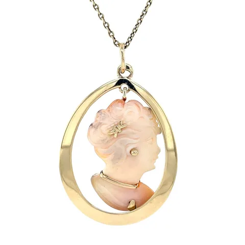 Vintage 14K Gold Pendant with Cameo