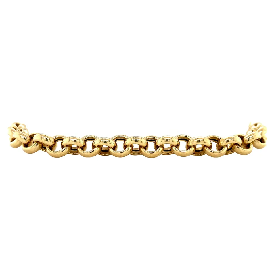 Vintage 14K Two Tone Gold Bracelet Jaseron 21 cm