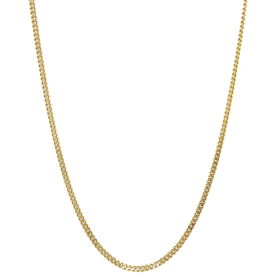 Vintage 14K Gold Curb Long Necklace