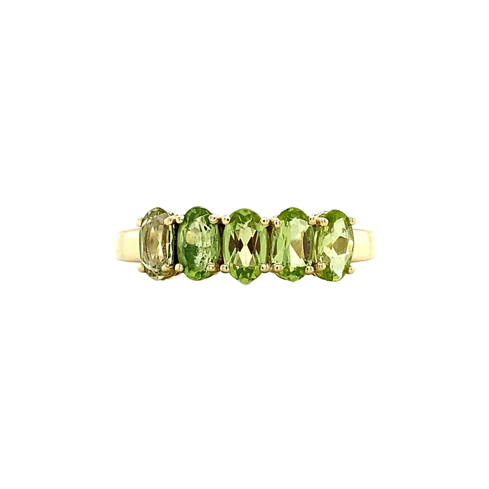 Vintage Josephine 14K Gold Ring, Lime